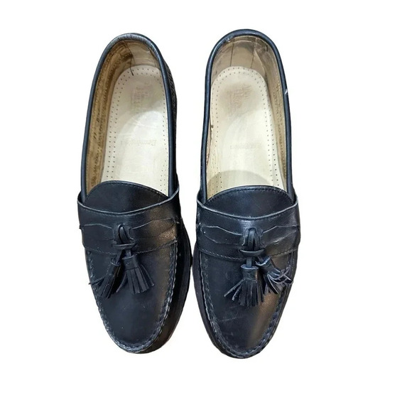 Allen Edmonds Maxfield Goodyear men’s Black Leather Tassel Loafers Size 11 D - Picture 1 of 6